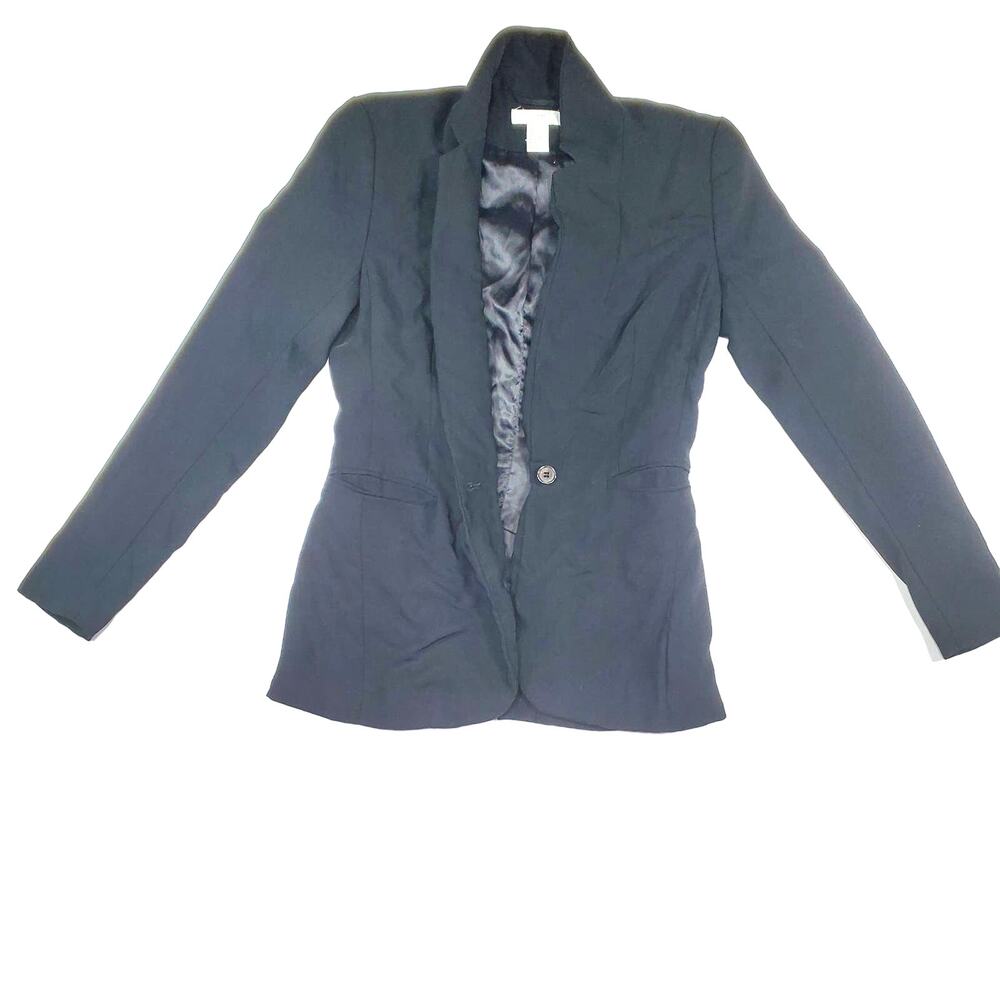 H&M Women's Black Blazer Size 4 - Tailored Sophistication for Every Occasion!